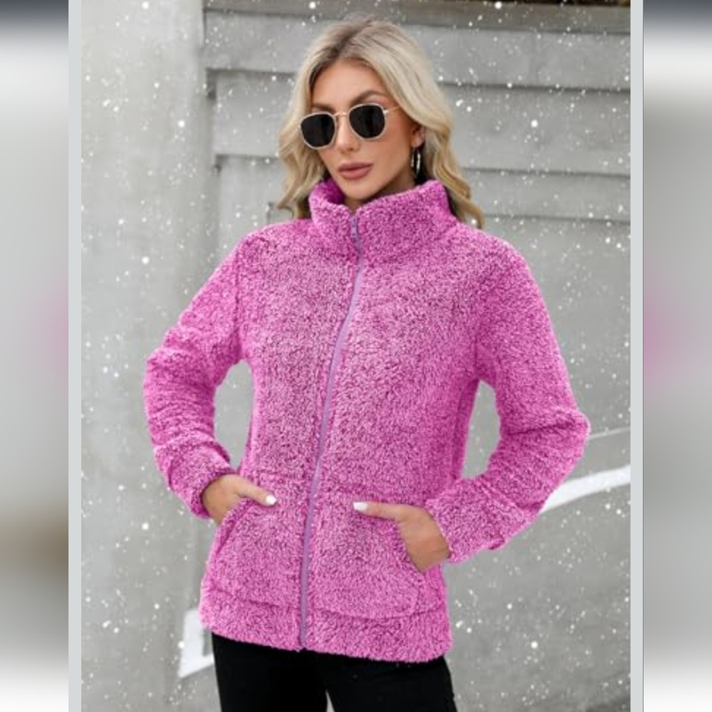 Cozy Pink Fleece Full Zipper Jacket XXL
